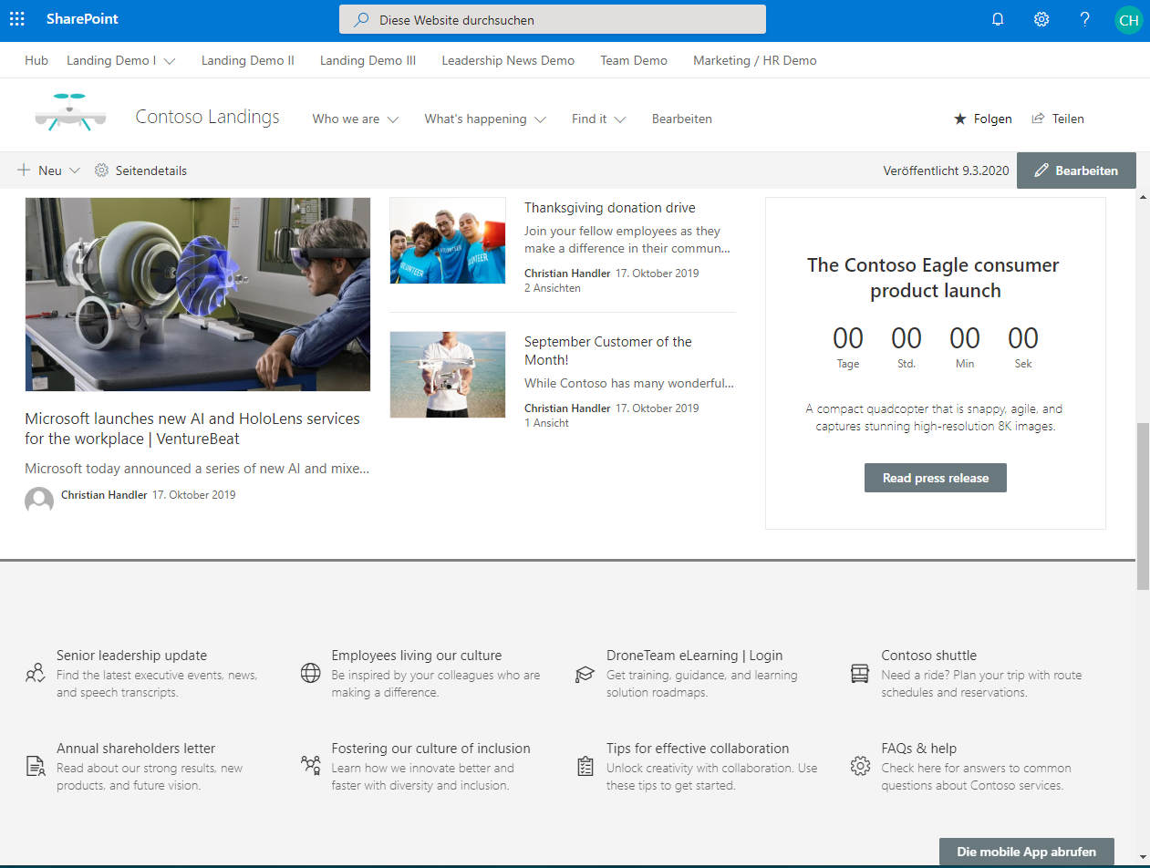 Portal Einstiegseite – Alle aktuelle Informationen auf einem Blick